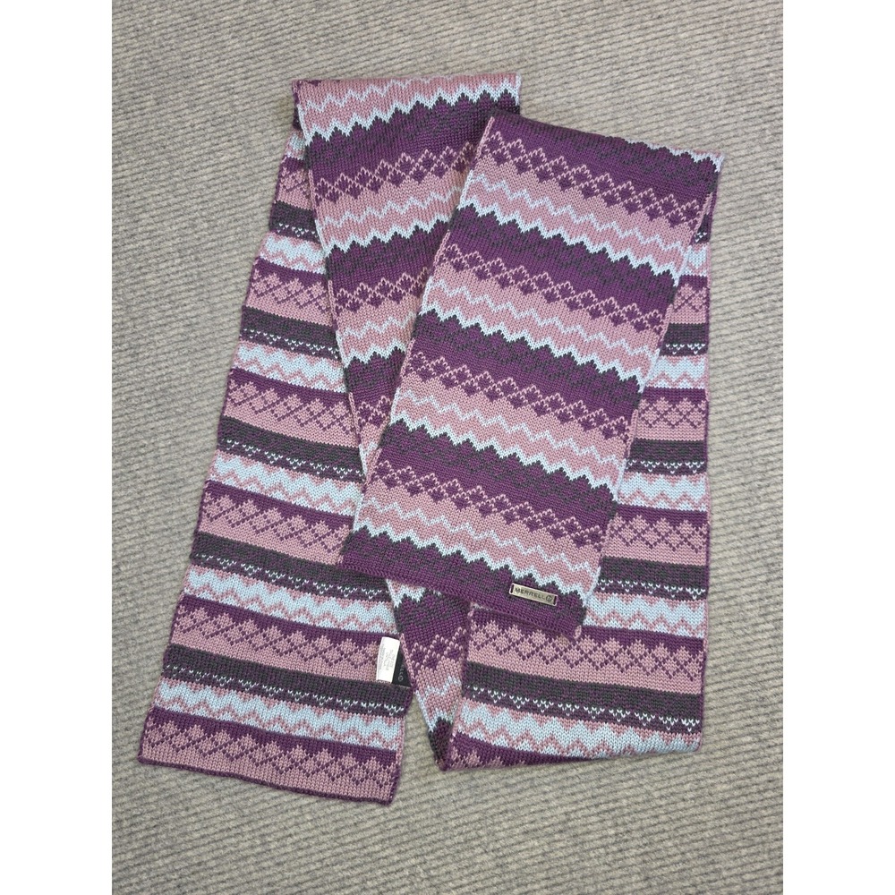 Merrell Unisex Fair Isle Knit Neck Scarf Styled Geometric Print 66"